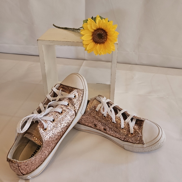 Converse Glitter Chuck Taylor All Star Junior. Dust Pink Glitter Size 2. - Picture 1 of 16
